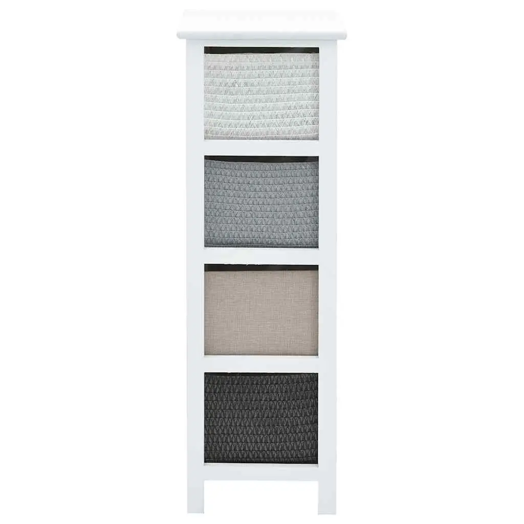 Storage Cabinet 4 Drawers White Wooden Chest Hallway Bedroom Furniture Organiser
