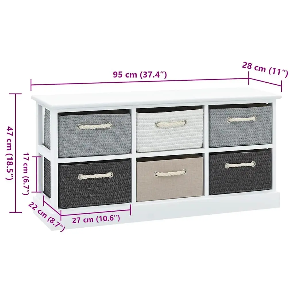 Storage Bench for Hallway Living Room Bedroom Entryway with 6 Drawers
