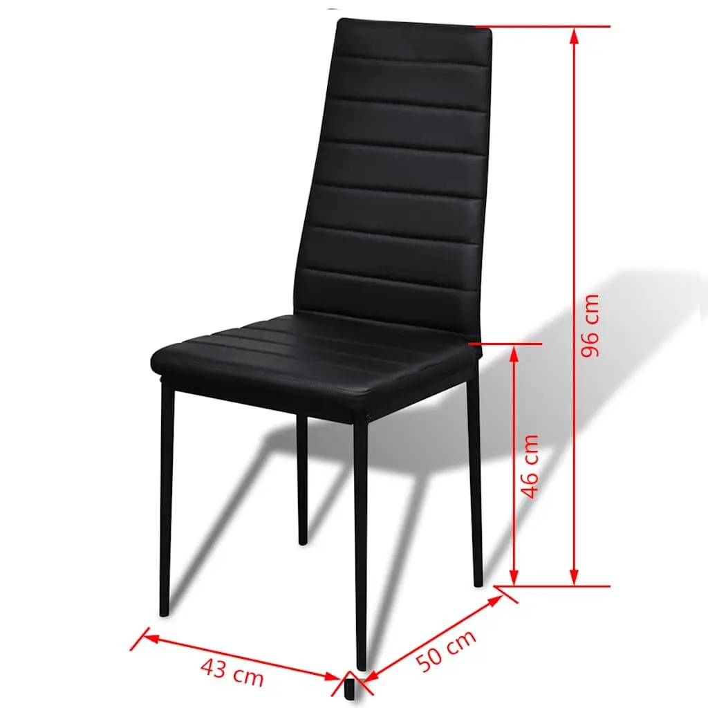 Black Dining Table Set, 5 Pieces