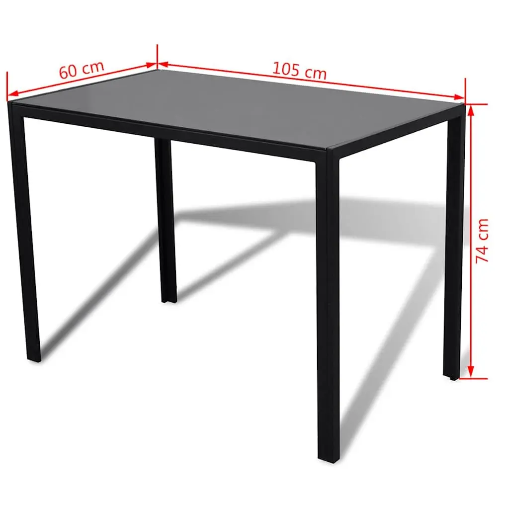 Black Dining Table Set, 5 Pieces