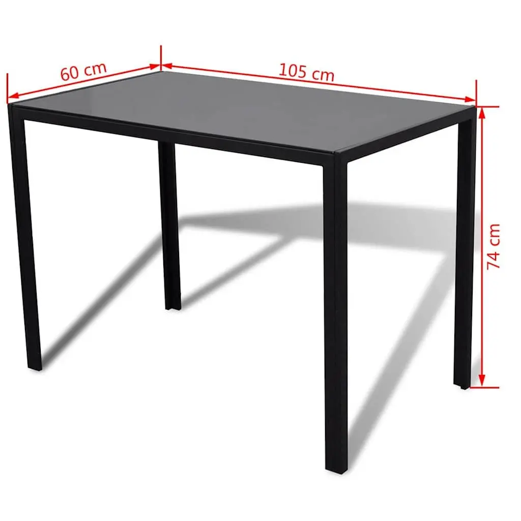Dining Table Set 5 Piece Modern Kitchen Dining Furniture with 4 Chairs Black