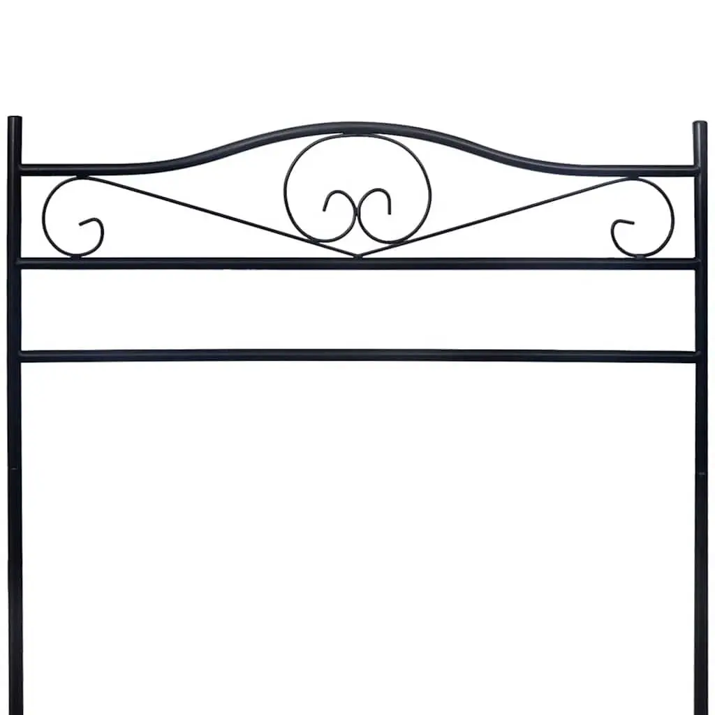Clothing Rack for Home Black Steel Garment Storage Organiser with Shelf and Hanging Bar