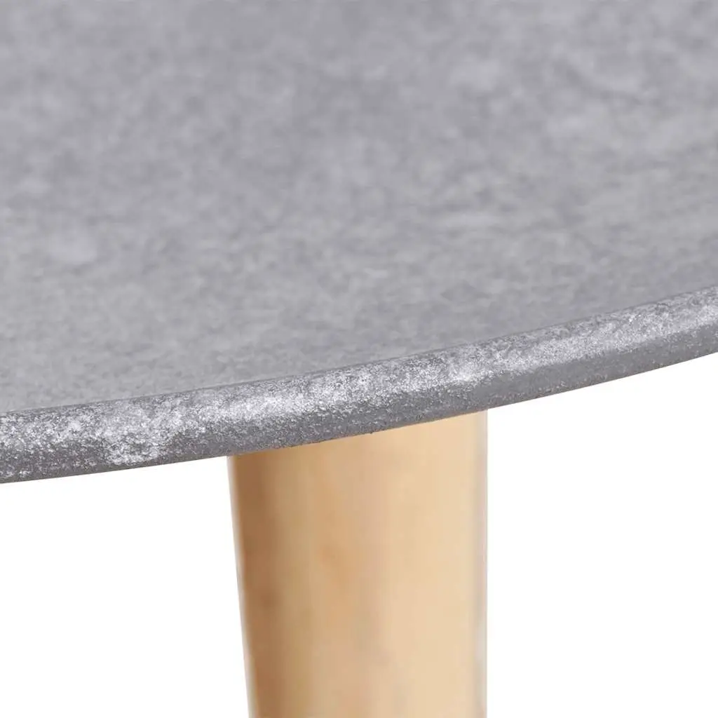 Side Table Set of 2 Round Coffee Tables 55cm & 44cm Concrete Grey Living Room