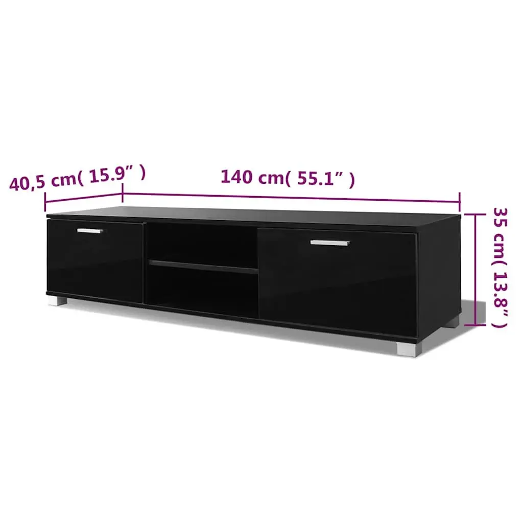 High-Gloss Black TV Cabinet