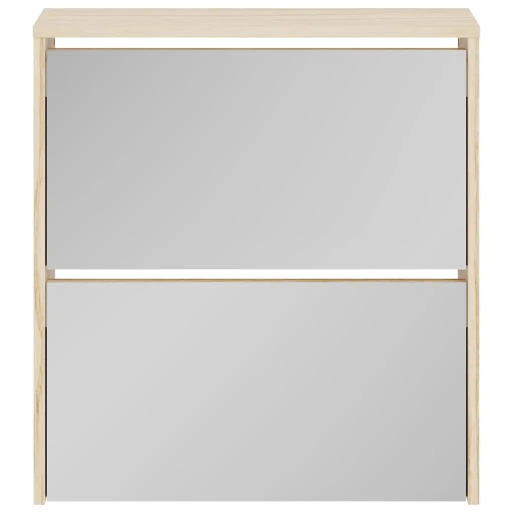 Shoe Cabinet Wall Mounted Brown 2 Layer Storage Organiser