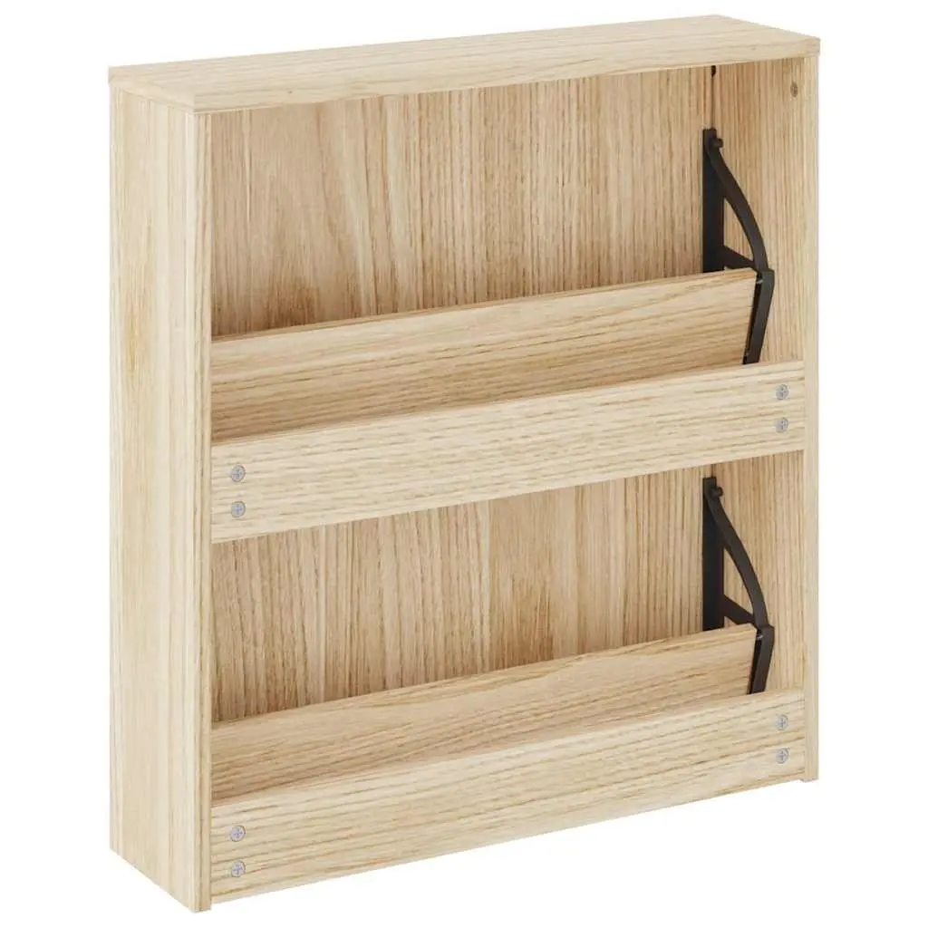 Shoe Cabinet Wall Mounted Brown 2 Layer Storage Organiser
