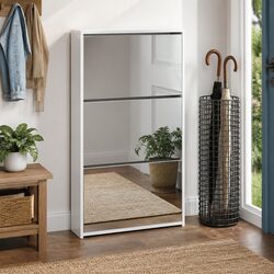 White 3-Layer Shoe Cabinet Dimensions and Specs