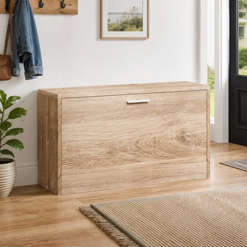 Shoe Storage Bench for Entryway Brown 80 x 24 x 45 cm