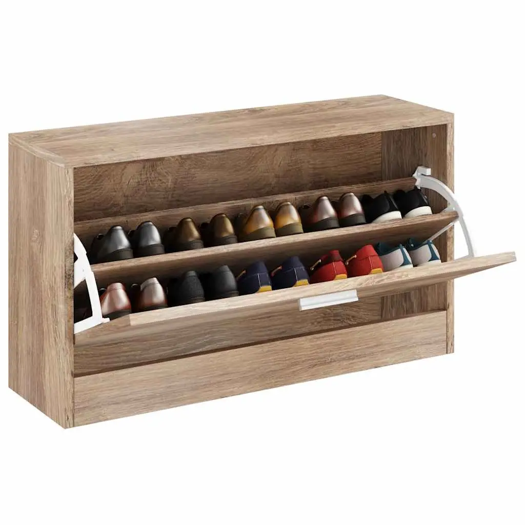 Shoe Storage Bench for Entryway Brown 80 x 24 x 45 cm