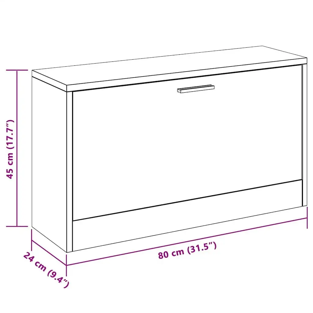 Shoe Storage Bench for Entryway Brown 80 x 24 x 45 cm