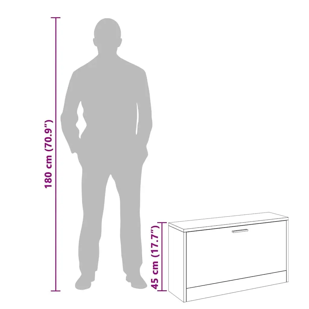 Shoe Storage Bench for Entryway Brown 80 x 24 x 45 cm