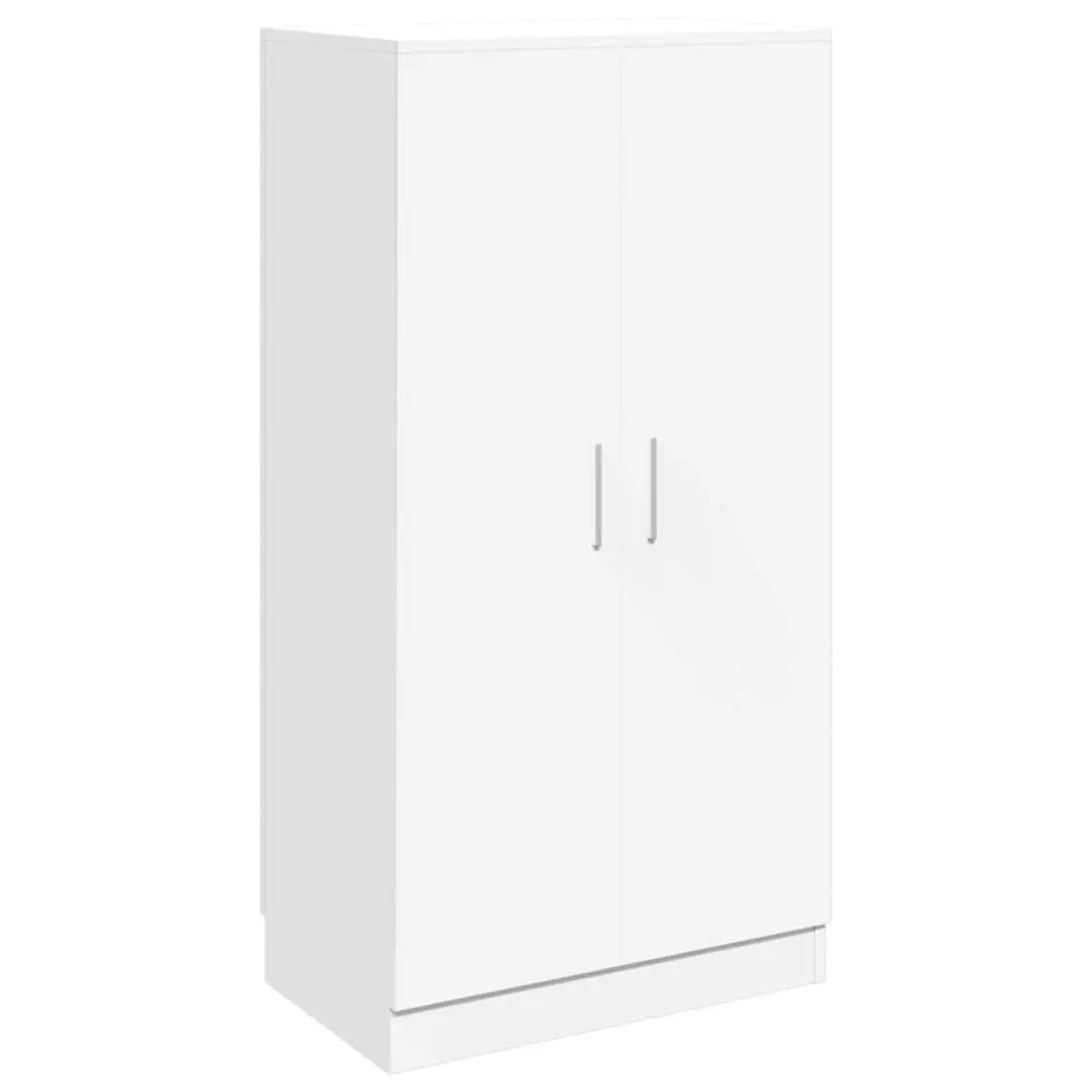 Shoe Cabinet Entryway Hall 7 Shelves White Storage Organiser 2 Doors