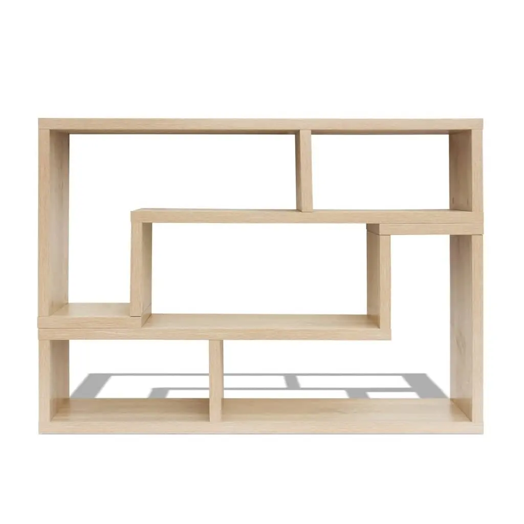 TV Cabinet L-Shaped Shelves Brown Storage Unit Media Entertainment Furniture