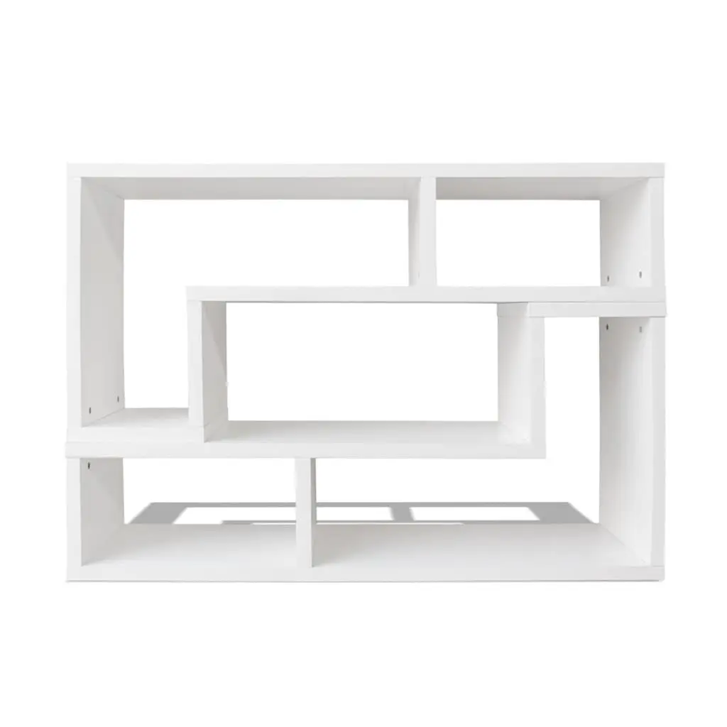 TV Cabinet L-Shaped White Storage Unit for Media Entertainment 2 Shelf