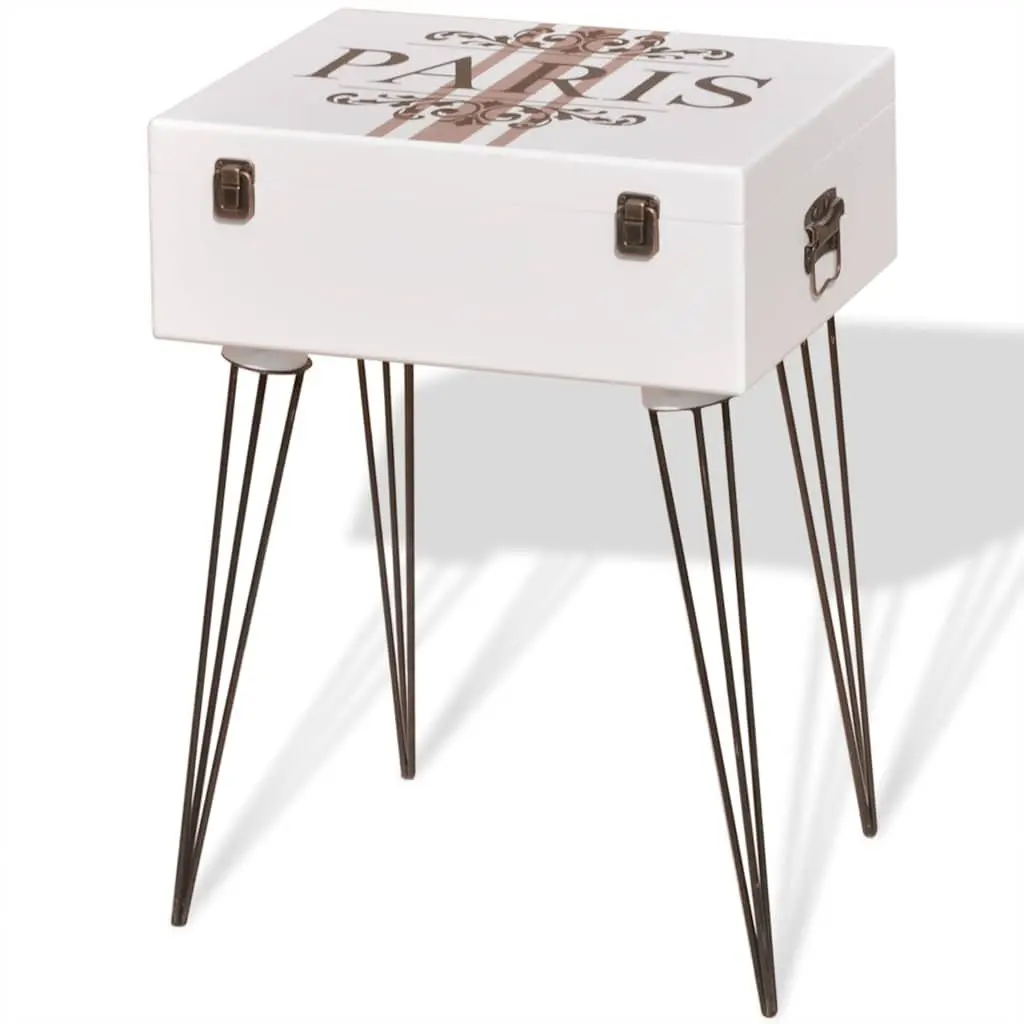 Vintage White Suitcase Side Cabinet