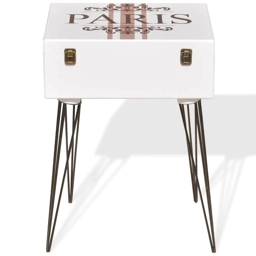 Vintage White Suitcase Side Cabinet