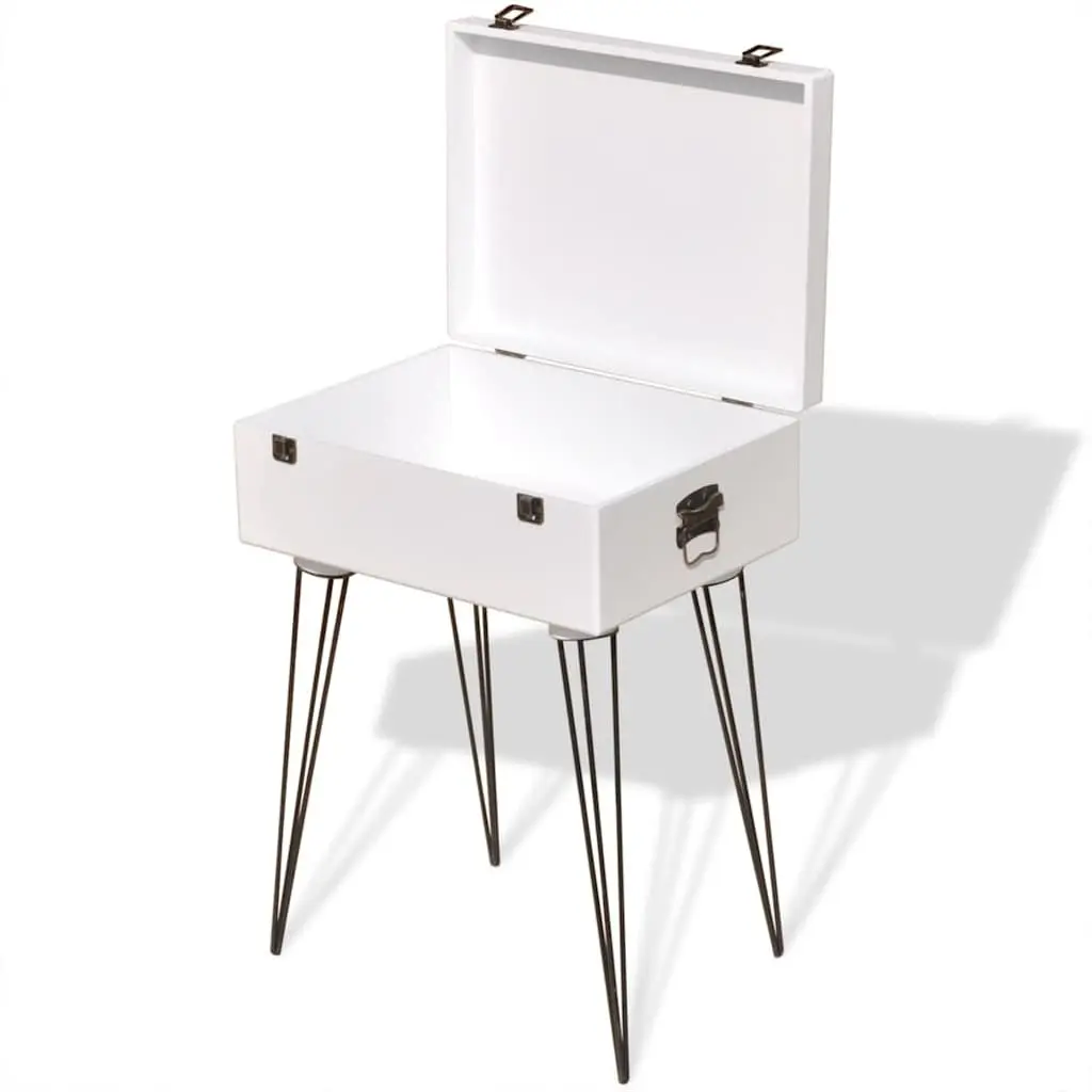 Vintage White Suitcase Side Cabinet