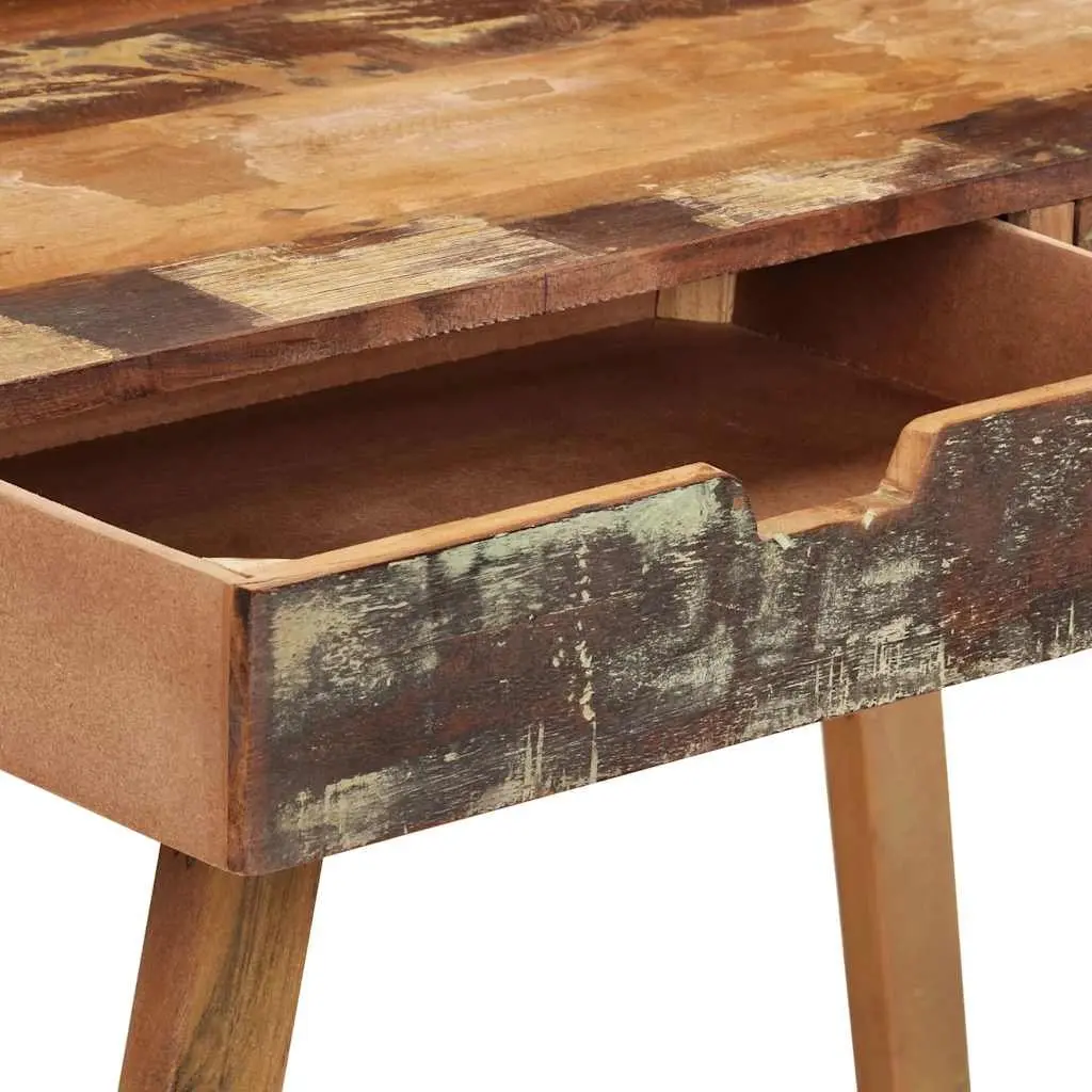 Desk Vintage Style Office Study Computer Table Solid Reclaimed Wood with Drawers