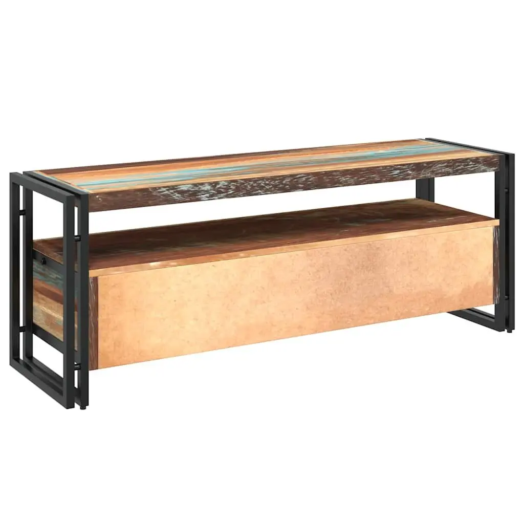 TV Cabinet Solid Reclaimed Wood Vintage Style Furniture Storage Drawers Shelf