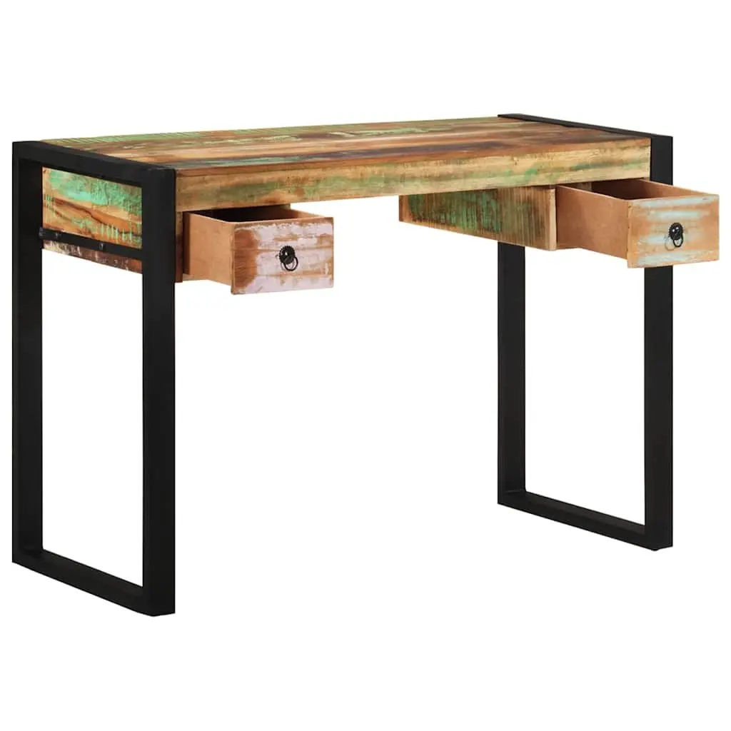 Reclaimed Wood Desk for Home Office Vintage Style with Drawers