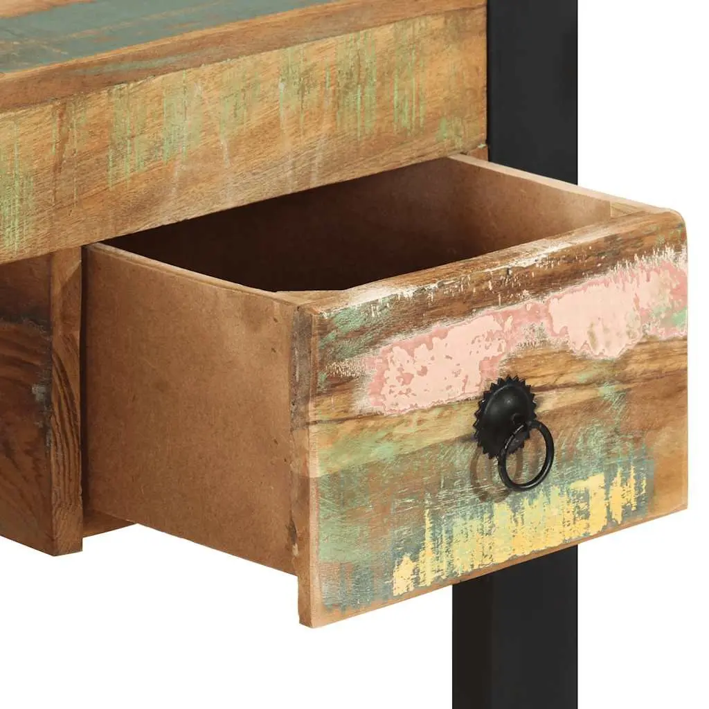 Reclaimed Wood Desk for Home Office Vintage Style with Drawers