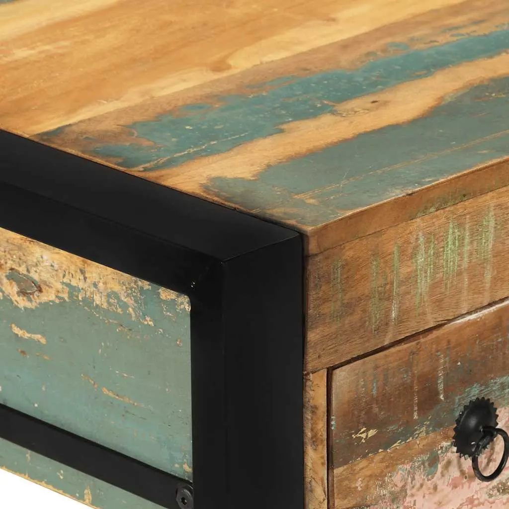 Reclaimed Wood Desk for Home Office Vintage Style with Drawers
