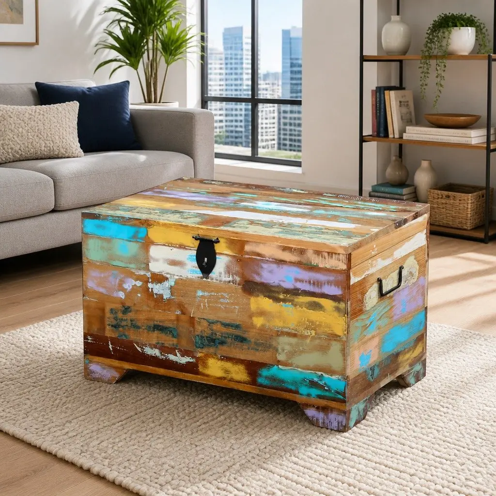 Reclaimed Wood Vintage Storage Chest