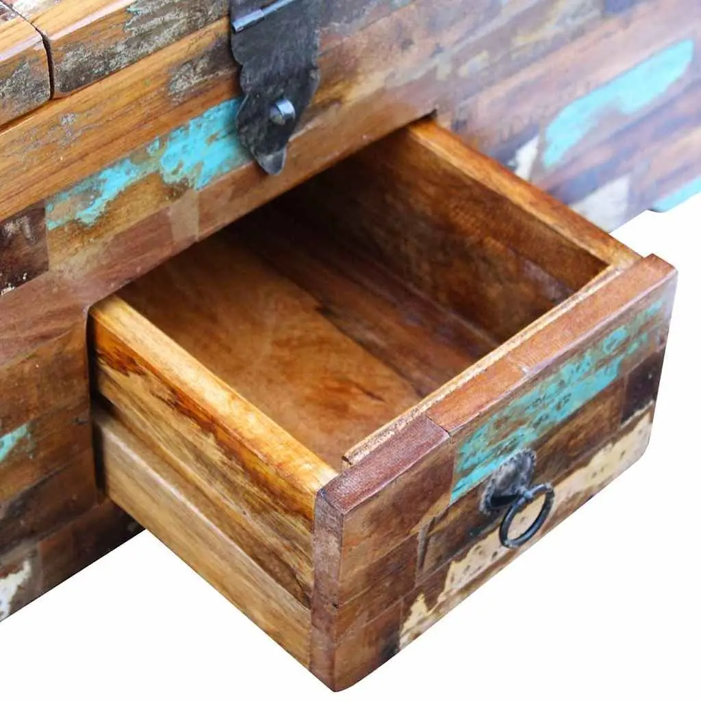 Coffee Table Chest Box with Storage Solid Reclaimed Wood Brown 80x40x35cm