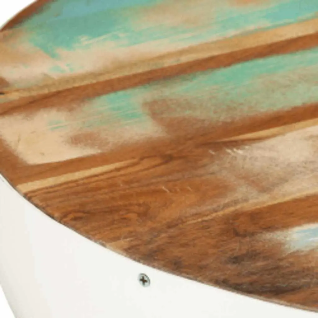 Bowl Shaped Coffee Table Living Room 60 x 60 x 30 cm Solid Reclaimed Wood White