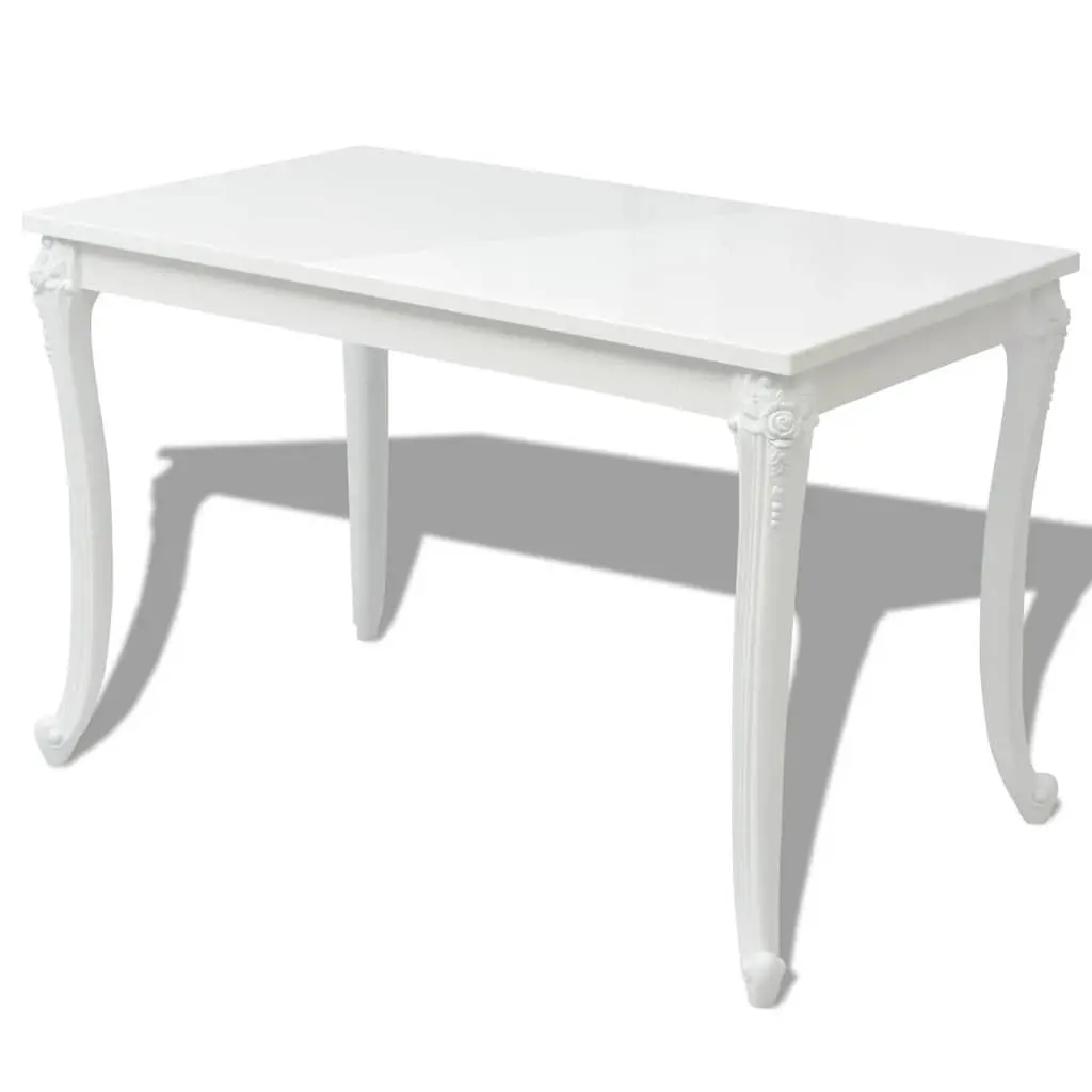 Dining Table Kitchen Room 116x66x76 cm High Gloss White