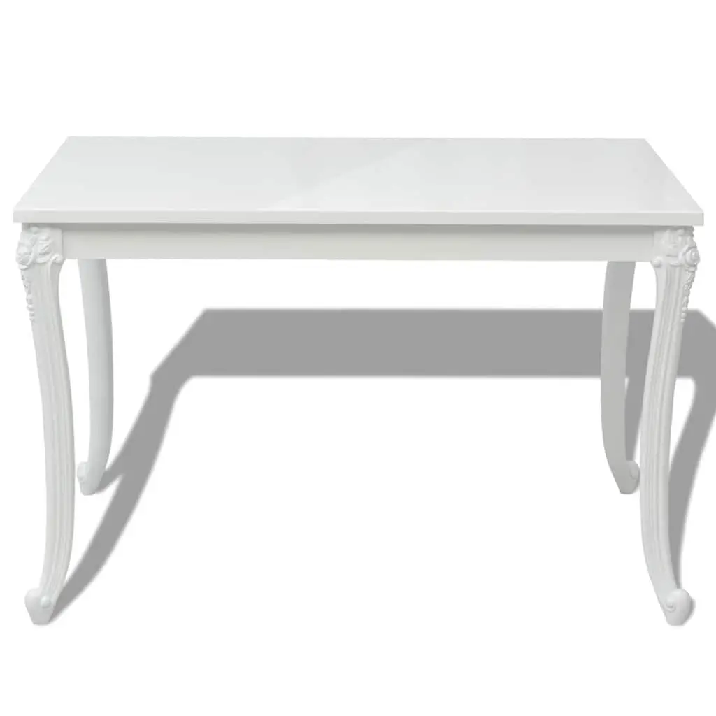 Dining Table Kitchen Room 116x66x76 cm High Gloss White