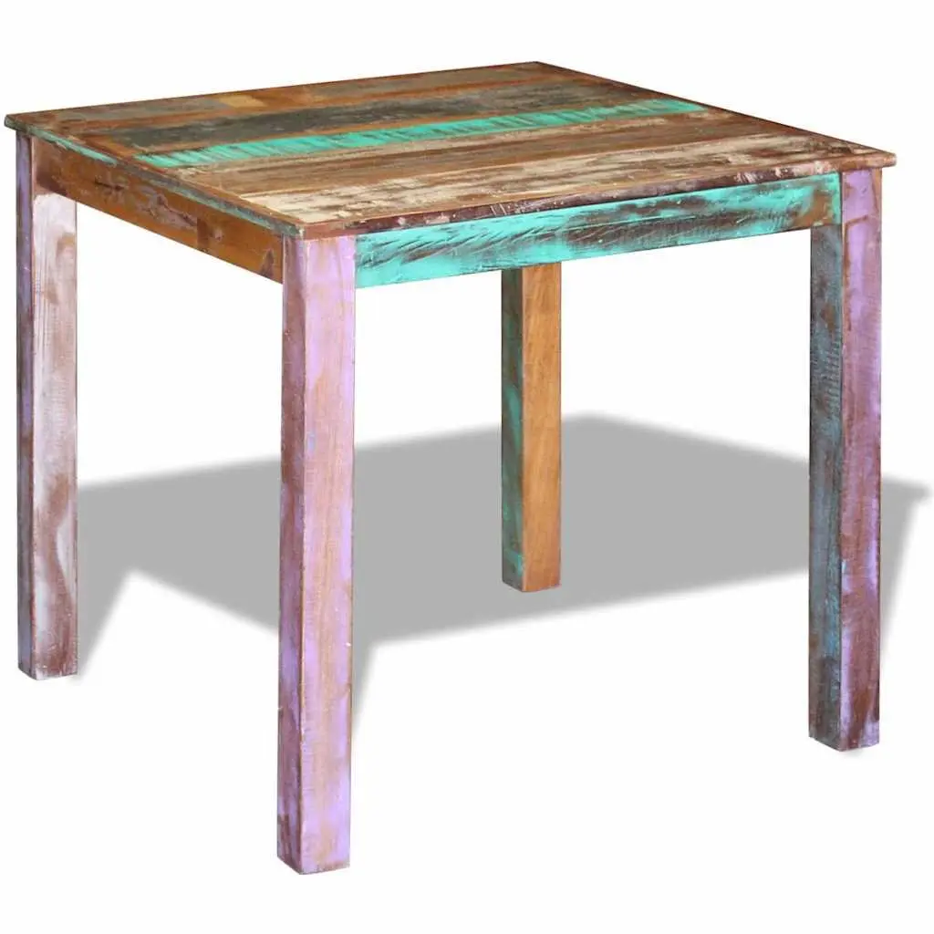 Dining Table Solid Reclaimed Wood Kitchen Room Furniture Compact Antique Style
