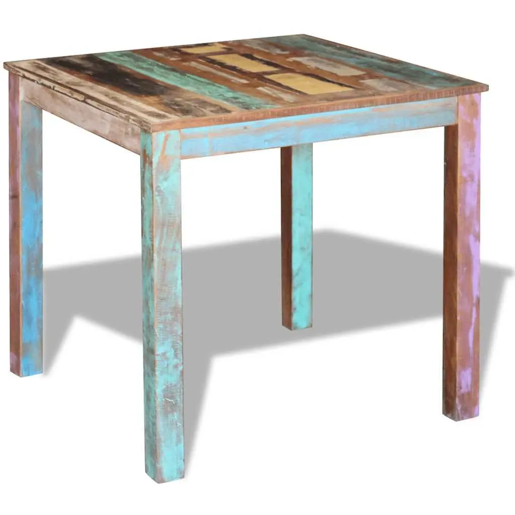 Dining Table Solid Reclaimed Wood Kitchen Room Furniture Compact Antique Style