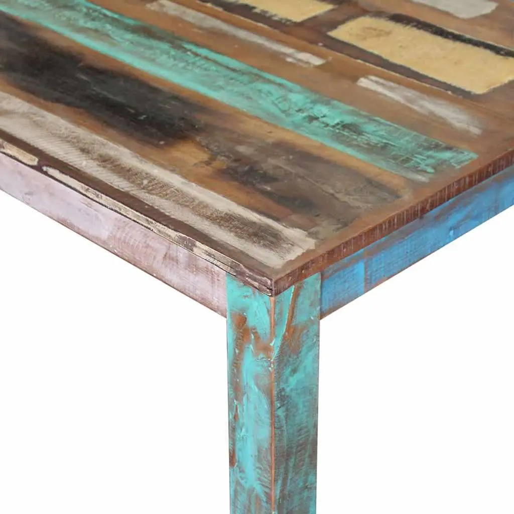 Dining Table Solid Reclaimed Wood Kitchen Room Furniture Compact Antique Style