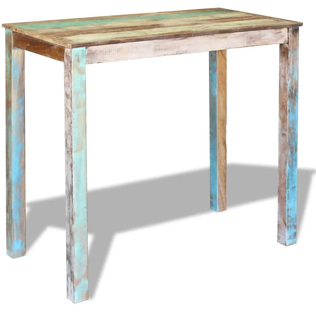 Bar Table Solid Reclaimed Wood Kitchen Dining Room Furniture Antique Style