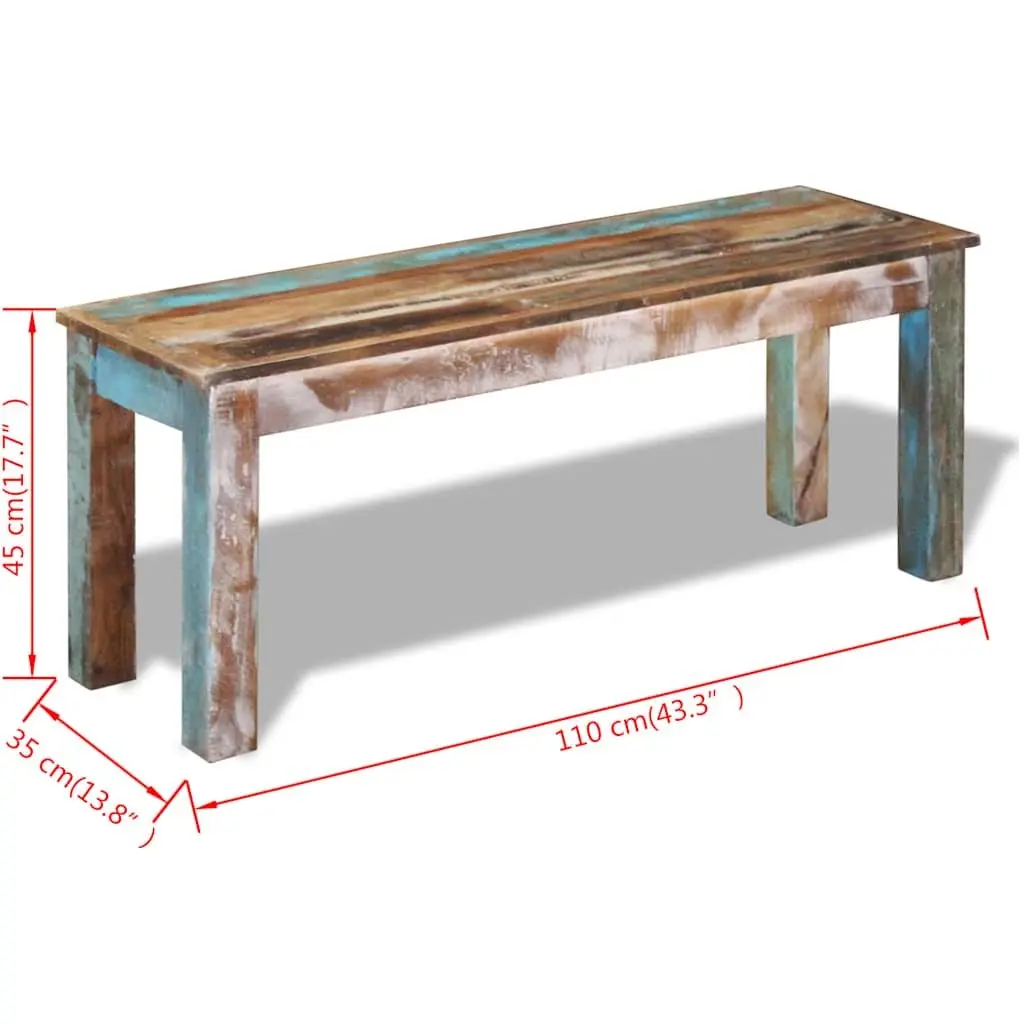 Solid Reclaimed Wood Bench Storage Entryway Vintage Antique Style Handmade