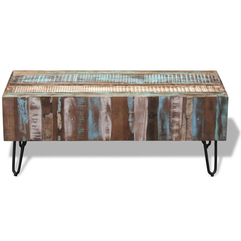 Coffee Table Living Room 100 x 50 x 38 cm Solid Reclaimed Wood Handmade Retro