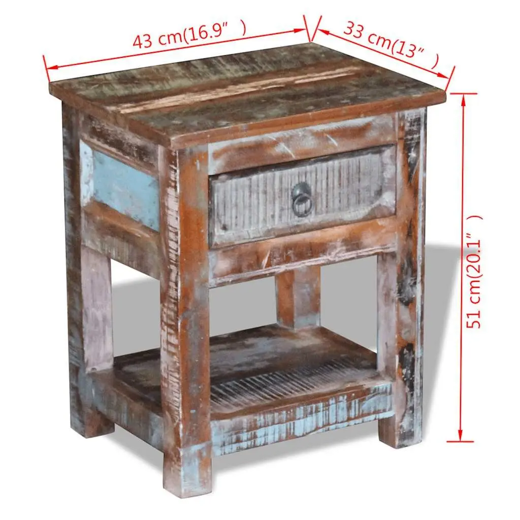 Solid Reclaimed Wood End Table