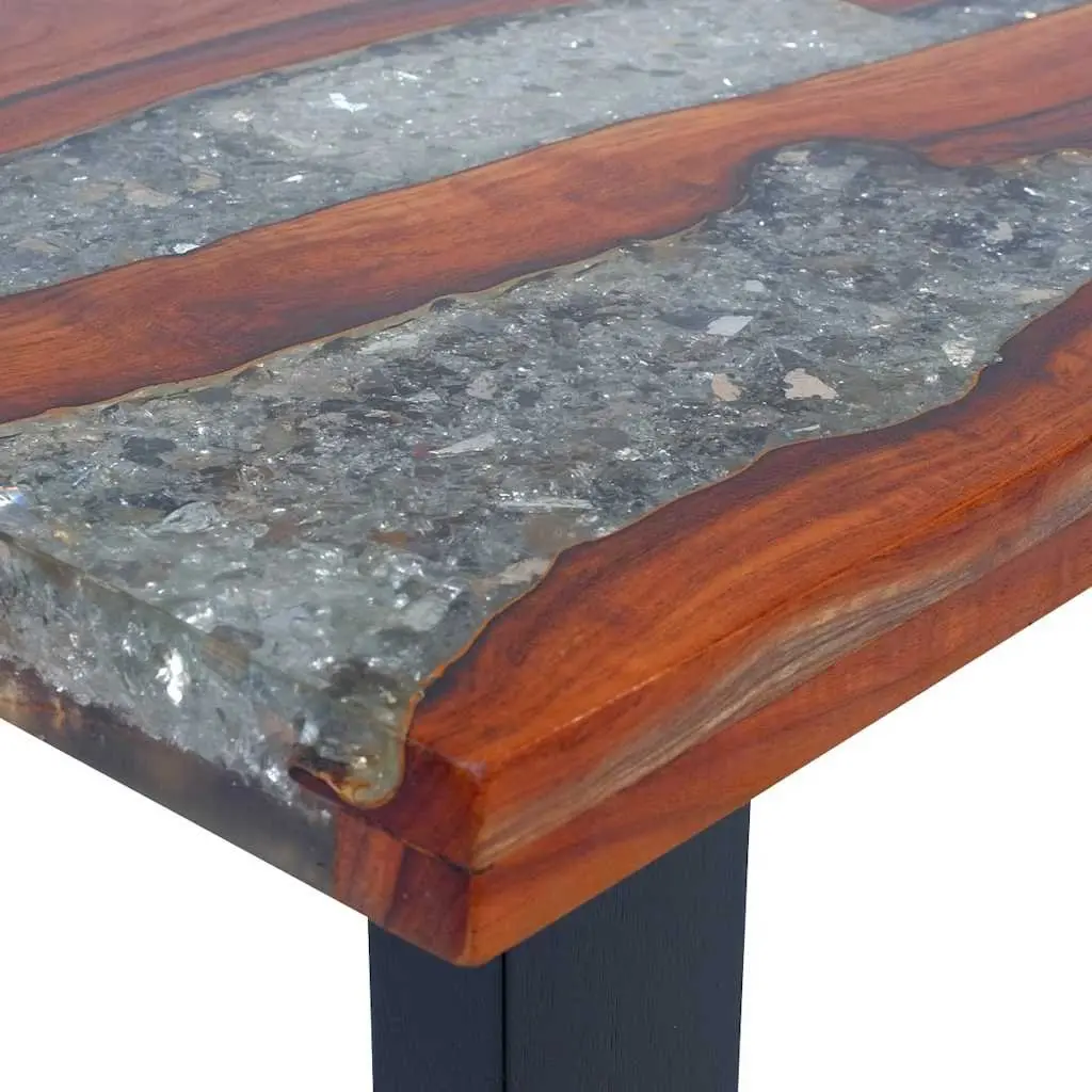 Coffee Table Rectangular Living Room 100x50cm Teak Mango Wood Resin Accent
