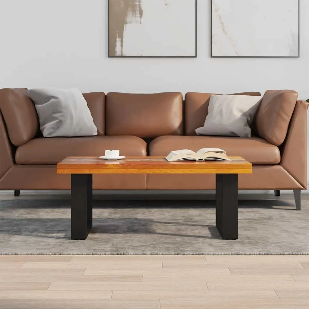 Coffee Table Rectangular Living Room 100x50cm Teak Mango Wood Resin Accent