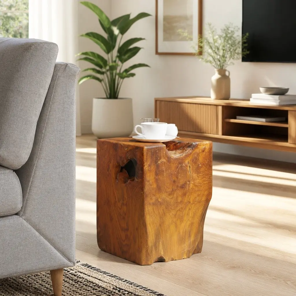 Solid Teak Handmade Stool