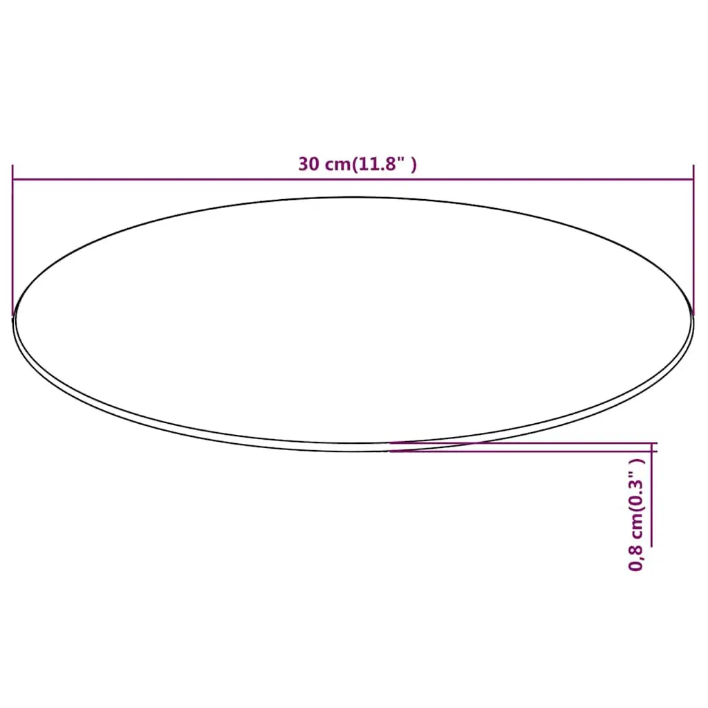 300mm Round Tempered Glass Table Top
