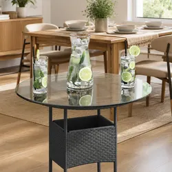Round Tempered Glass Table Top: 500mm, Transparent, Durable