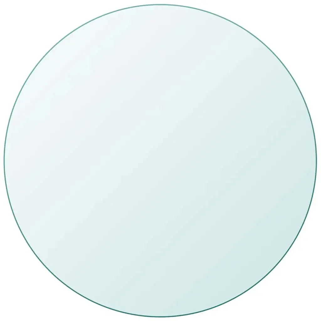 Round Tempered Glass Table Top 500mm Diameter Transparent Protective Tabletop