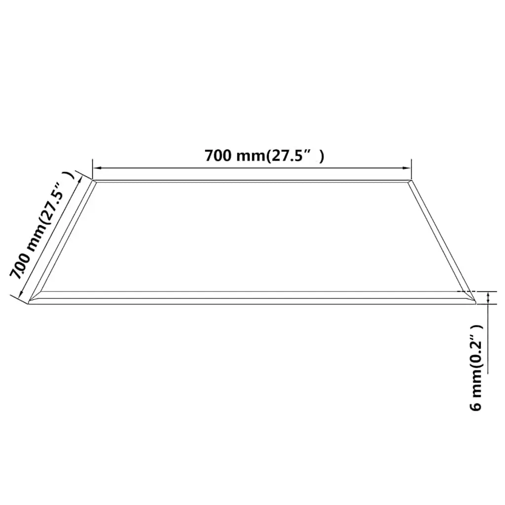 Tempered Glass Table Top 700x700mm