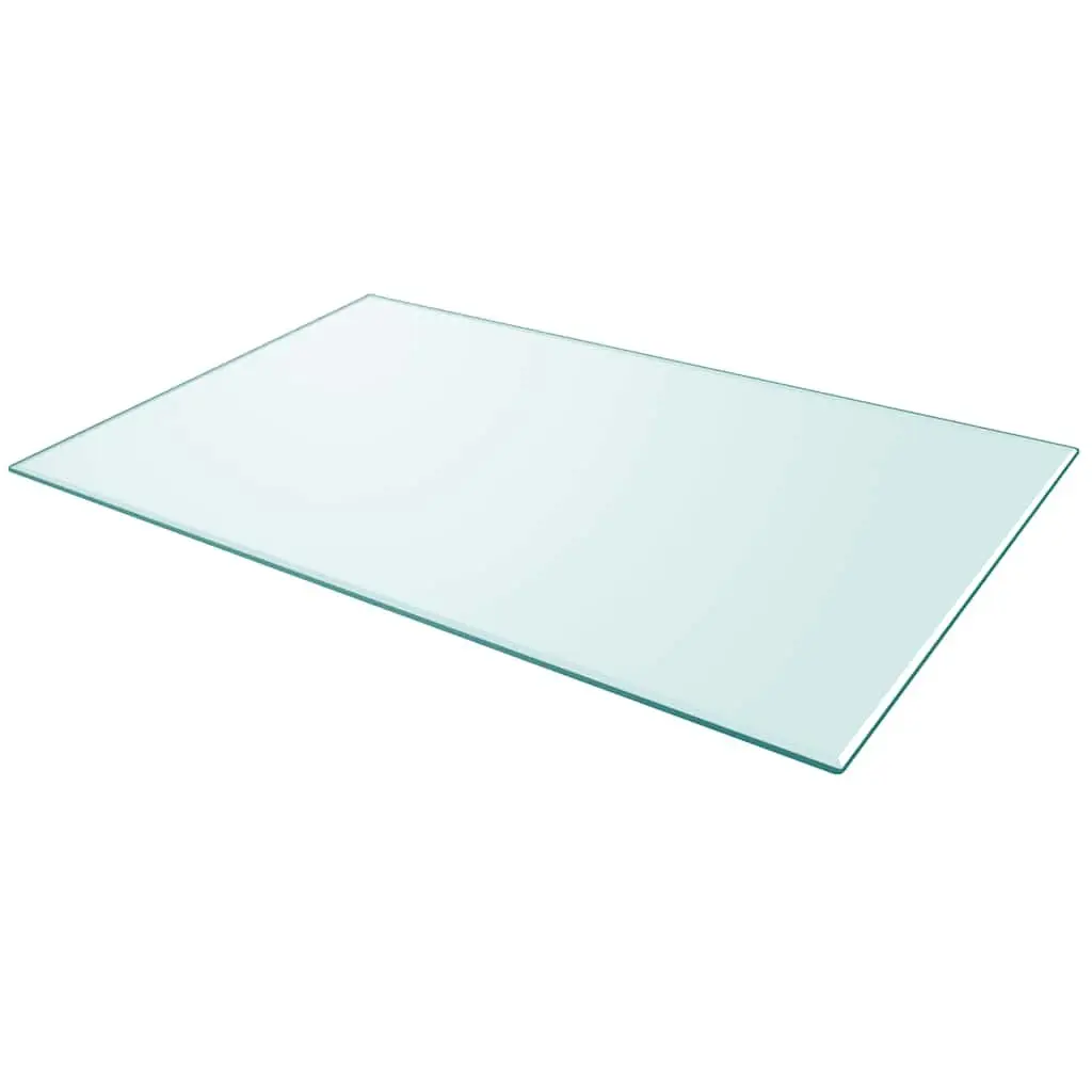 Clear Tempered Glass Table Top Rectangular 1000x620mm for Dining Coffee Garden Use