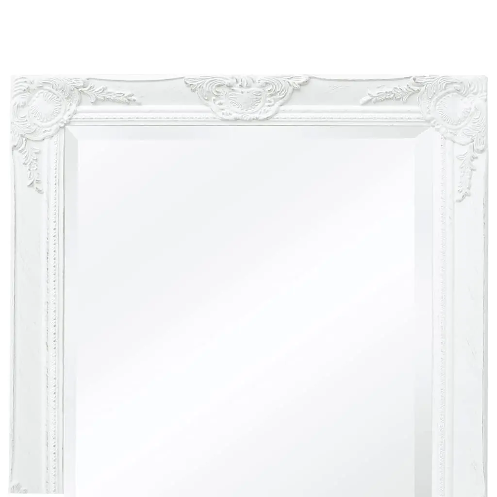 Wall Mirror Baroque Style White Ornate Frame 100 x 50 cm Home Decor