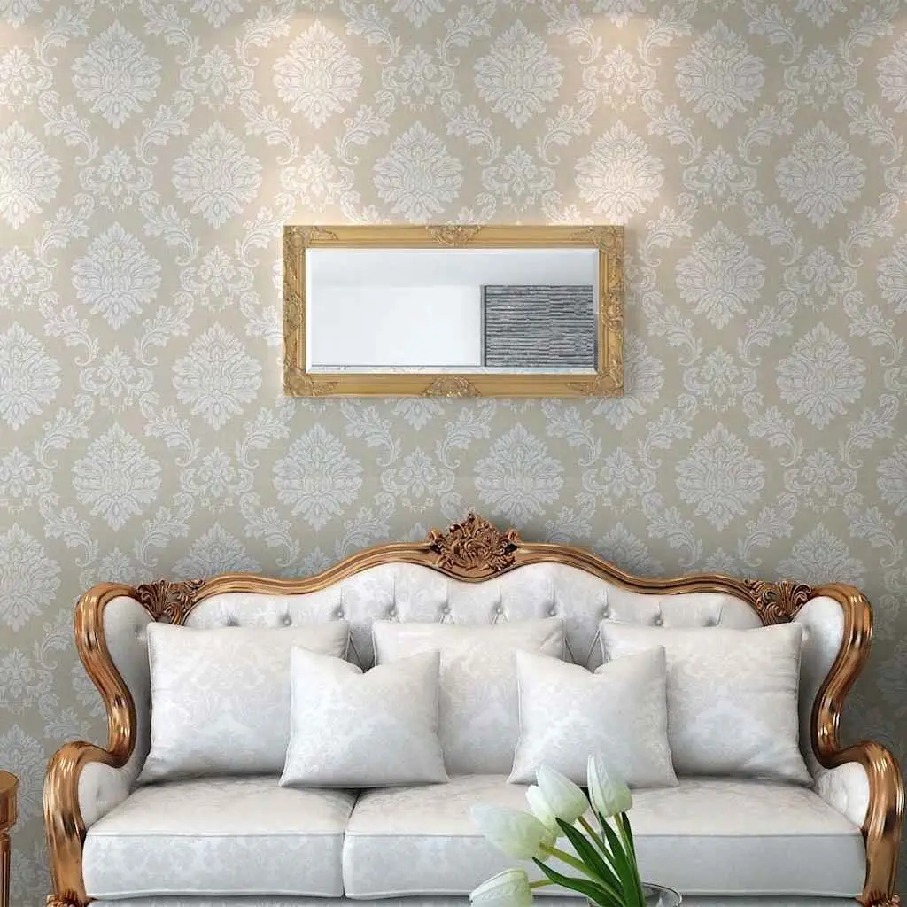 Ornate Wall Mirror Baroque Style Gold Wooden Frame Bevelled Edge 100x50cm for Bedroom Dressing Room Living Space