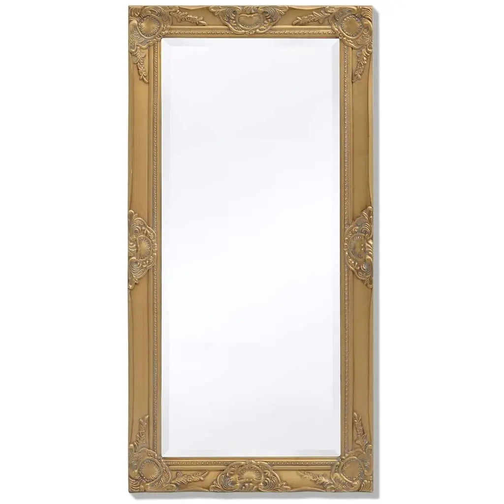 Ornate Wall Mirror Baroque Style Gold Wooden Frame Bevelled Edge 100x50cm for Bedroom Dressing Room Living Space
