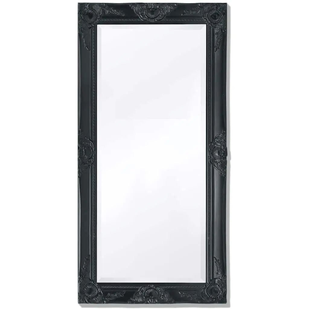 Wall Mirror Decorative Baroque Style Black Ornate Frame Dressing Room 100x50cm